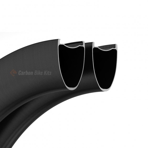 Llanta de carbono gravel 700c ancho interno 36mm externo 42mm perfil 57mm aerodinámica speed gravel